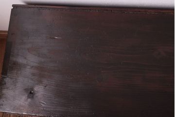 【K様ご成約済・ご決済用】大正昭和期!古い木製の薄型ローチェスト(ローボード)