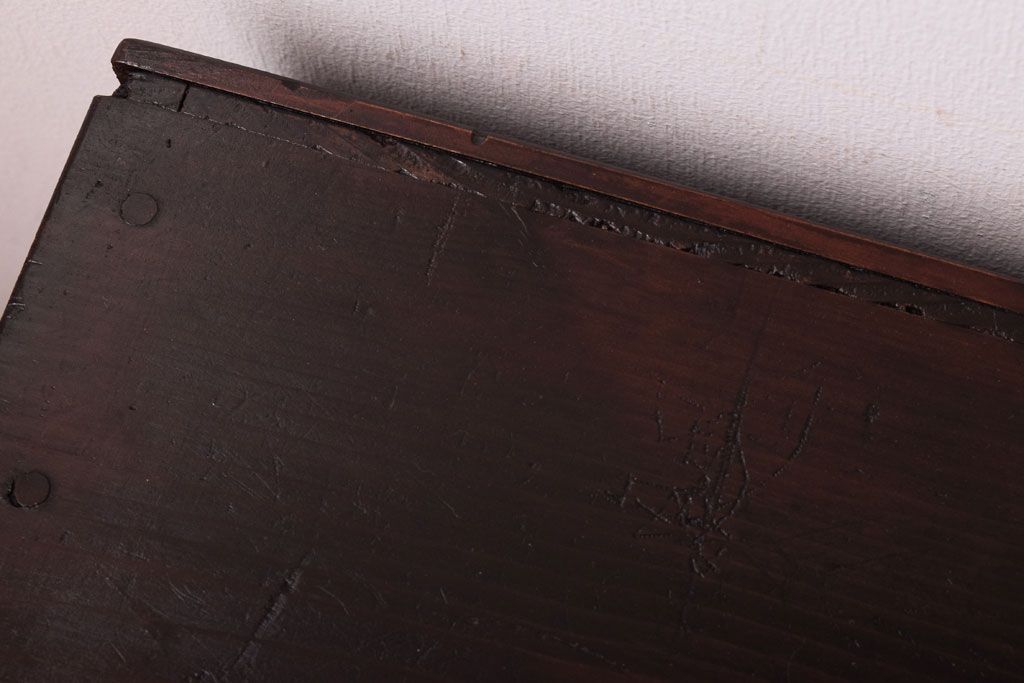 【K様ご成約済・ご決済用】大正昭和期!古い木製の薄型ローチェスト(ローボード)