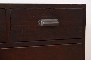 【K様ご成約済・ご決済用】大正昭和期!古い木製の薄型ローチェスト(ローボード)