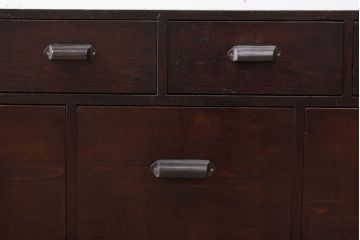 【K様ご成約済・ご決済用】大正昭和期!古い木製の薄型ローチェスト(ローボード)