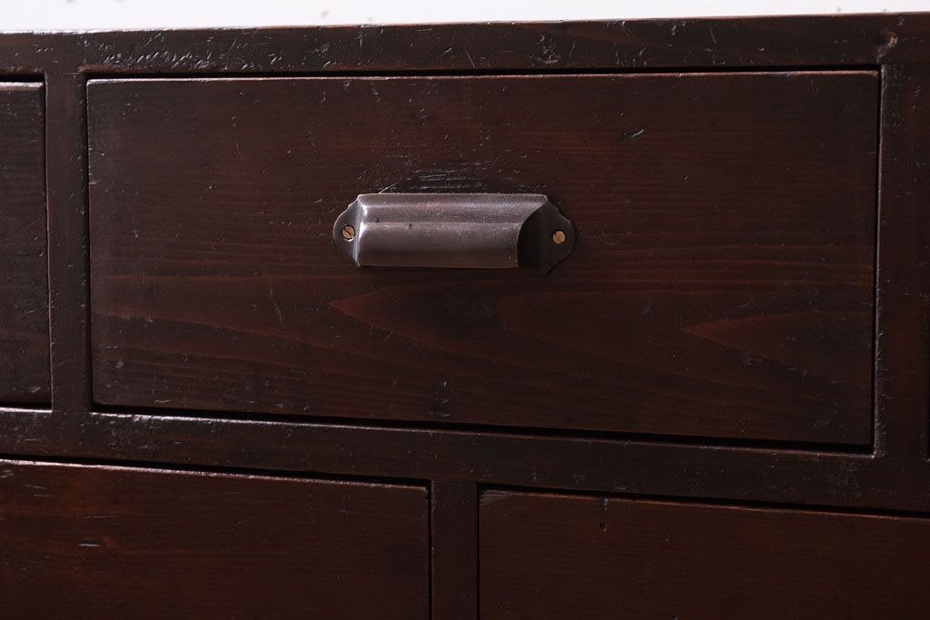 【K様ご成約済・ご決済用】大正昭和期!古い木製の薄型ローチェスト(ローボード)