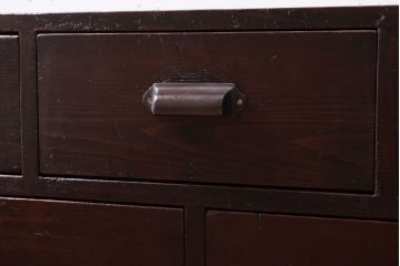 【K様ご成約済・ご決済用】大正昭和期!古い木製の薄型ローチェスト(ローボード)