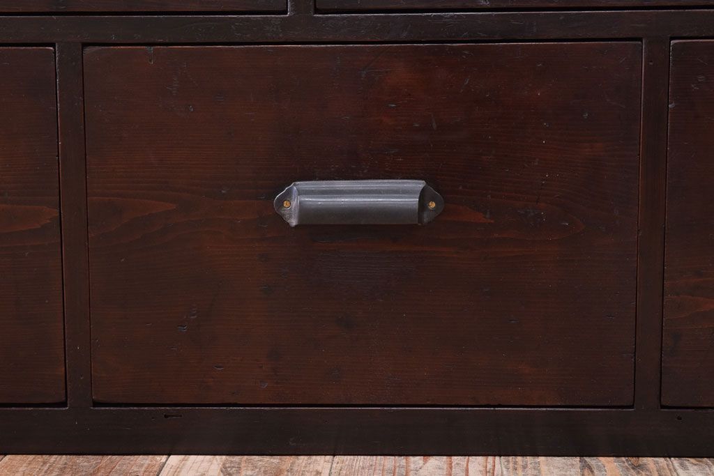 【K様ご成約済・ご決済用】大正昭和期!古い木製の薄型ローチェスト(ローボード)