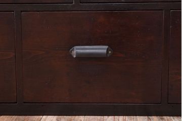 【K様ご成約済・ご決済用】大正昭和期!古い木製の薄型ローチェスト(ローボード)