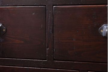【K様ご成約済・ご決済用】大正昭和期!古い木製の薄型ローチェスト(ローボード)
