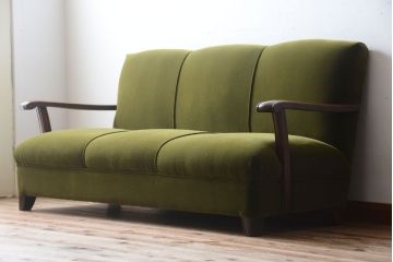 アンティーク家具　大正ロマン　ナラ材製の上品なアンティークソファ