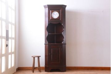 アンティーク雑貨　中古美品　松本民芸家具　D型隅棚(コーナーキャビネット、ホールクロック、時計)(定価約50万円)