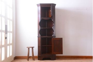 アンティーク雑貨　中古美品　松本民芸家具　D型隅棚(コーナーキャビネット、ホールクロック、時計)(定価約50万円)