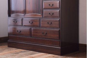 アンティーク家具　縞黒檀材!上質なアンティーク茶箪笥