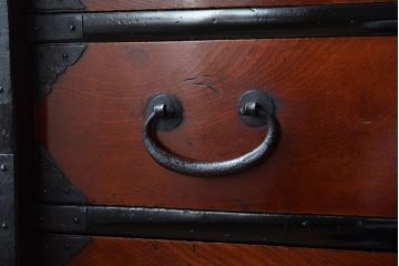 アンティーク家具　古民具・骨董　明治期!前面欅材の庄内小箪笥