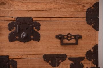 アンティーク家具　古民具・骨董　明治期　五丁引き　アンティーク庄内箪笥