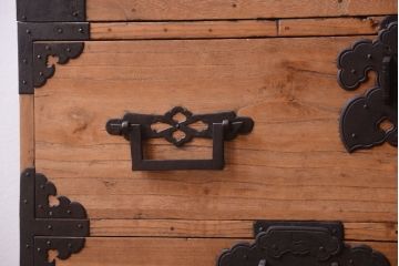 アンティーク家具　古民具・骨董　明治期　五丁引き　アンティーク庄内箪笥