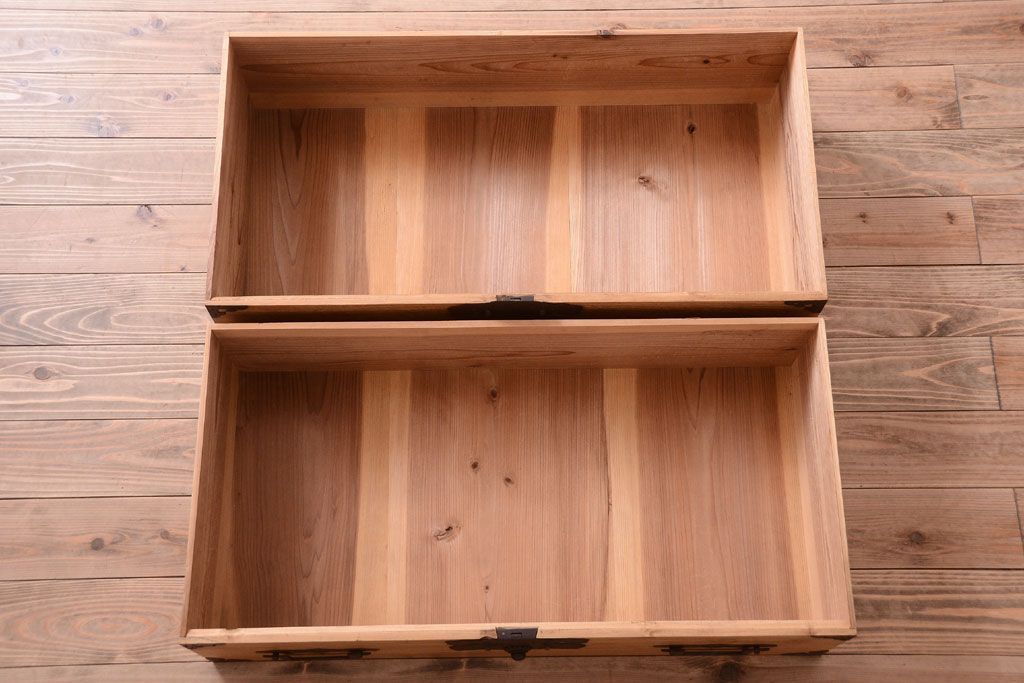 アンティーク家具　古民具・骨董　明治期　五丁引き　アンティーク庄内箪笥