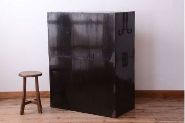 アンティーク家具　古民具・骨董　明治期　五丁引き　アンティーク庄内箪笥