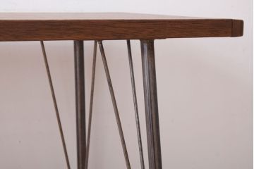 アンティーク家具　古材一枚板天板!鉄脚テーブル(作業台、机)(1)