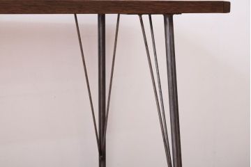 アンティーク家具　古材一枚板天板!鉄脚テーブル(作業台、机)(1)