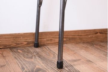 アンティーク家具　古材一枚板天板!鉄脚テーブル(作業台、机)(1)