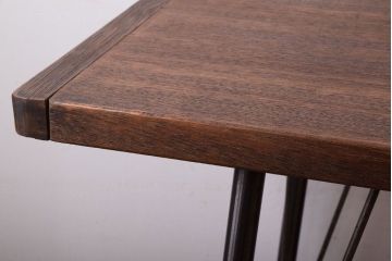 アンティーク家具　古材一枚板天板!鉄脚テーブル(作業台、机)(1)