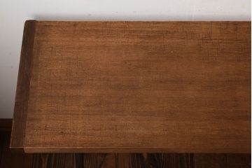 アンティーク家具　古材一枚板天板!鉄脚テーブル(作業台、机)(2)