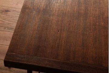 アンティーク家具　古材一枚板天板!鉄脚テーブル(作業台、机)(2)