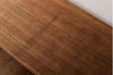 アンティーク家具　古材一枚板天板!鉄脚テーブル(作業台、机)(2)