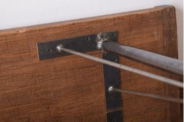 アンティーク家具　古材一枚板天板!鉄脚テーブル(作業台、机)(2)