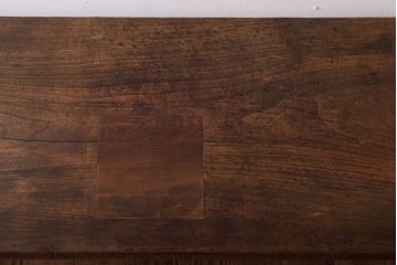 アンティーク家具　古材一枚板天板!鉄脚テーブル(作業台、机)(3)