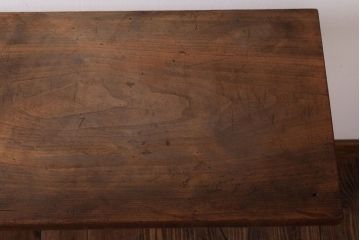 アンティーク家具　古材一枚板天板!鉄脚テーブル(作業台、机)(3)