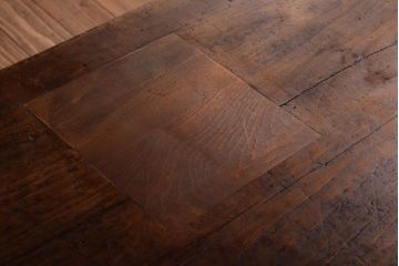 アンティーク家具　古材一枚板天板!鉄脚テーブル(作業台、机)(3)