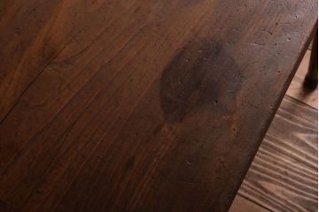 アンティーク家具　古材一枚板天板!鉄脚テーブル(作業台、机)(3)