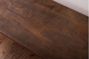 アンティーク家具　古材一枚板天板!鉄脚テーブル(作業台、机)(3)