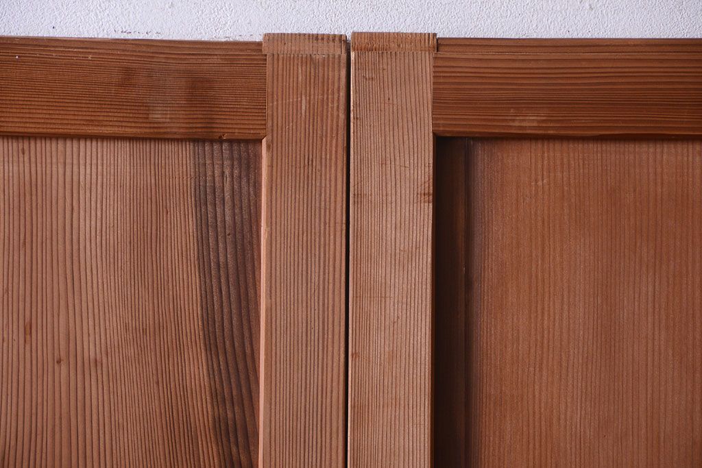 明治大正期　古民具・骨董　組子障子帯の木味引き戸4枚セット