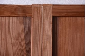 明治大正期　古民具・骨董　組子障子帯の木味引き戸4枚セット