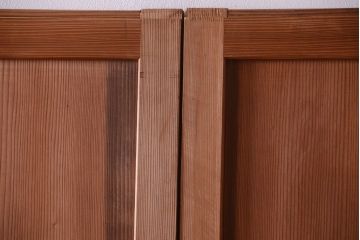 明治大正期　古民具・骨董　組子障子帯の木味引き戸4枚セット