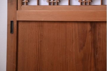 明治大正期　古民具・骨董　組子障子帯の木味引き戸4枚セット