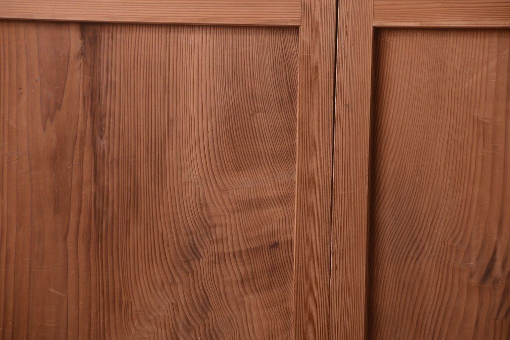 明治大正期　古民具・骨董　組子障子帯の木味引き戸4枚セット