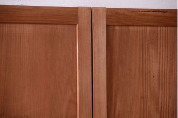 明治大正期　古民具・骨董　組子障子帯の木味引き戸4枚セット