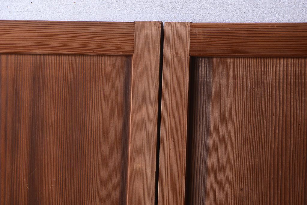 明治大正期　古民具・骨董　組子障子帯の木味引き戸4枚セット