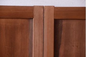 明治大正期　古民具・骨董　組子障子帯の木味引き戸4枚セット