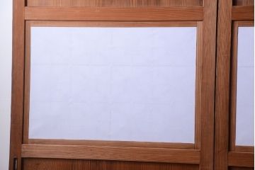 明治大正期　古民具・骨董　組子障子帯の木味引き戸4枚セット