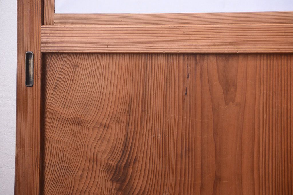 明治大正期　古民具・骨董　組子障子帯の木味引き戸4枚セット