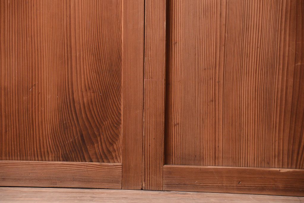 明治大正期　古民具・骨董　組子障子帯の木味引き戸4枚セット