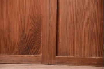 明治大正期　古民具・骨董　組子障子帯の木味引き戸4枚セット