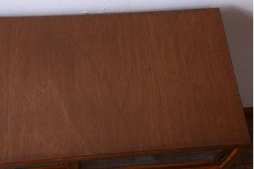 レトロ家具　昭和レトロ　結霜ガラスとダイヤガラス!アンティーク収納棚(本箱)