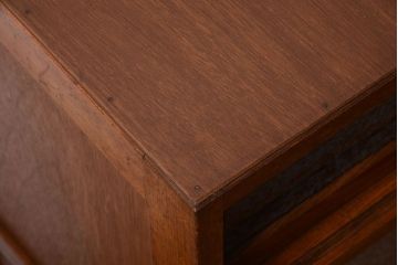 レトロ家具　昭和レトロ　結霜ガラスとダイヤガラス!アンティーク収納棚(本箱)