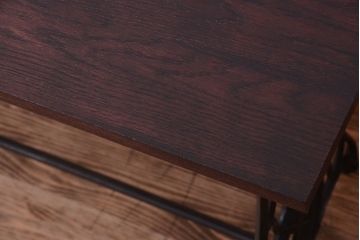 アンティーク家具　シンガーミシン オーク材天板!アンティークの鉄脚テーブル(ミシンテーブル)(1)
