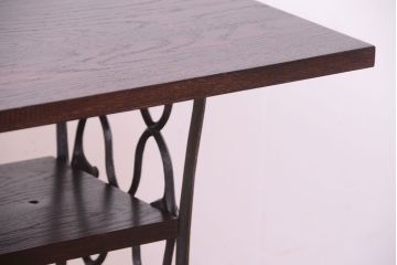アンティーク家具　シンガーミシン オーク材天板!アンティークの鉄脚テーブル(ミシンテーブル)(1)