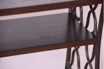 アンティーク家具　シンガーミシン オーク材天板!アンティークの鉄脚テーブル(ミシンテーブル、ミシン台)(2)
