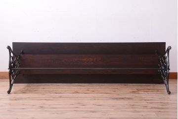 アンティーク家具　シンガーミシン オーク材天板!アンティークの鉄脚テーブル(ミシンテーブル、ミシン台)(2)