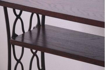 アンティーク家具　シンガーミシン オーク材天板!アンティークの鉄脚テーブル(ミシンテーブル、ミシン台)(2)